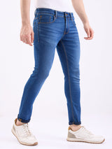Men Jeans Slim Fit Blue Low Rise