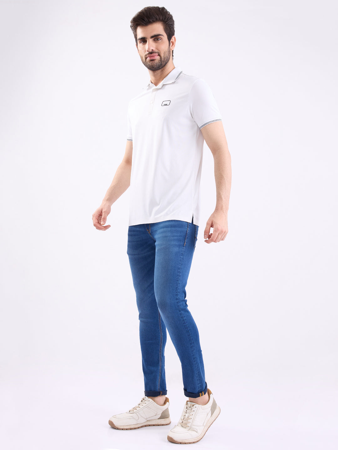 Spykar Mid Blue Low Rise Slim Fit Casual Jeans For Men