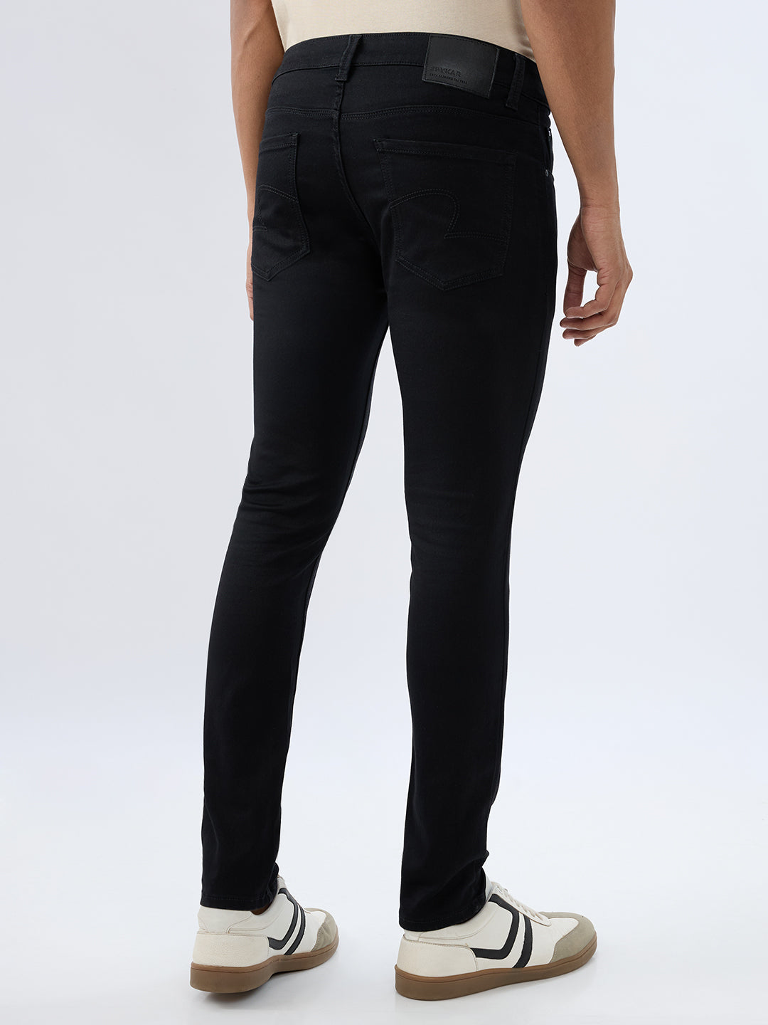 Spykar Black Slim Fit Low Rise Jeans For Men