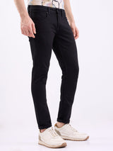 Men Jeans Slim Fit Black Low Rise