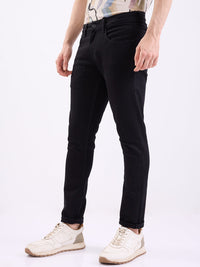 Men Jeans Slim Fit Black Low Rise