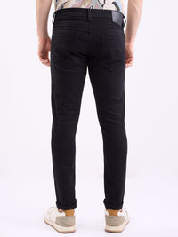 Men Jeans Slim Fit Black Low Rise