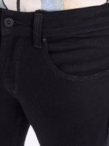 Men Jeans Slim Fit Black Low Rise