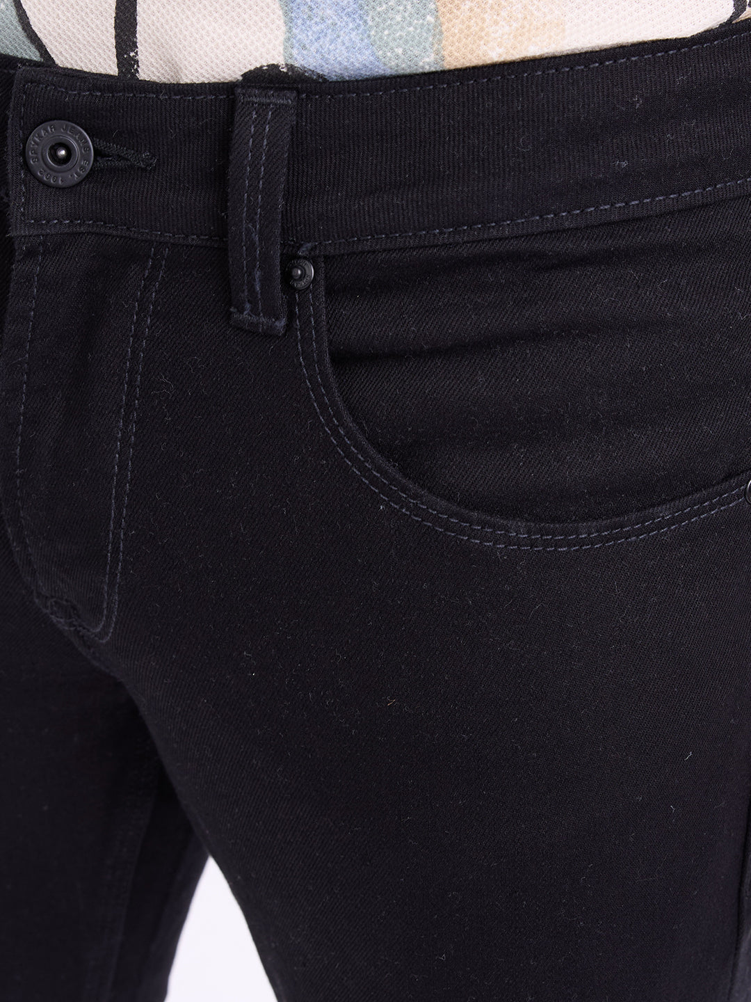 Men Jeans Slim Fit Black Low Rise