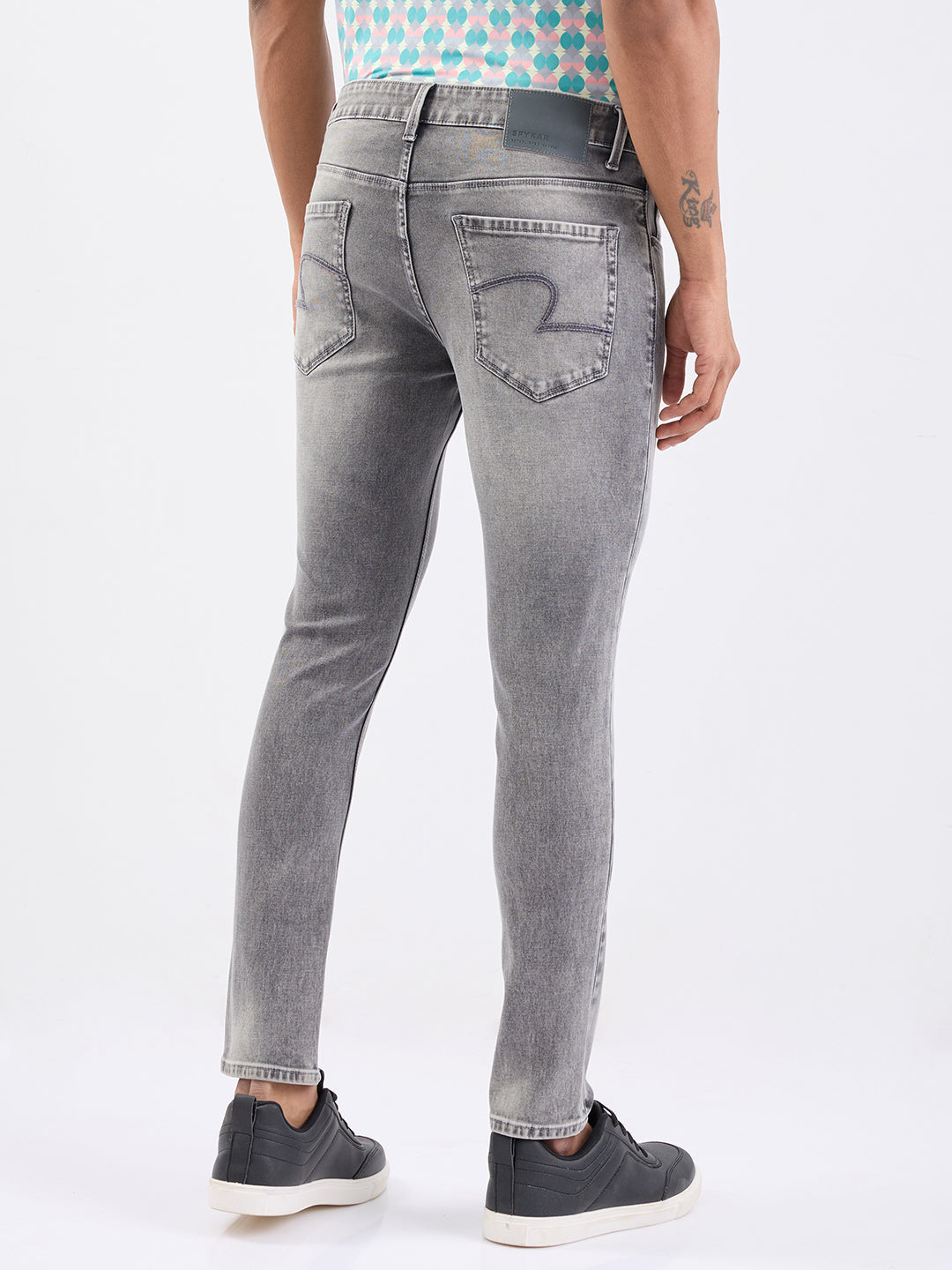Spykar Grey Low Rise Slim Fit Casual Jeans For Men