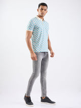 Men Jeans Slim Fit Grey Low Rise