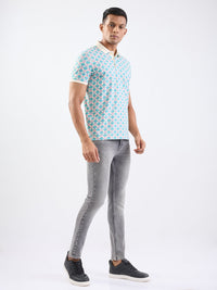 Men Jeans Slim Fit Grey Low Rise