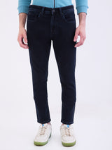 Men Jeans Slim Fit Dark Blue Low Rise
