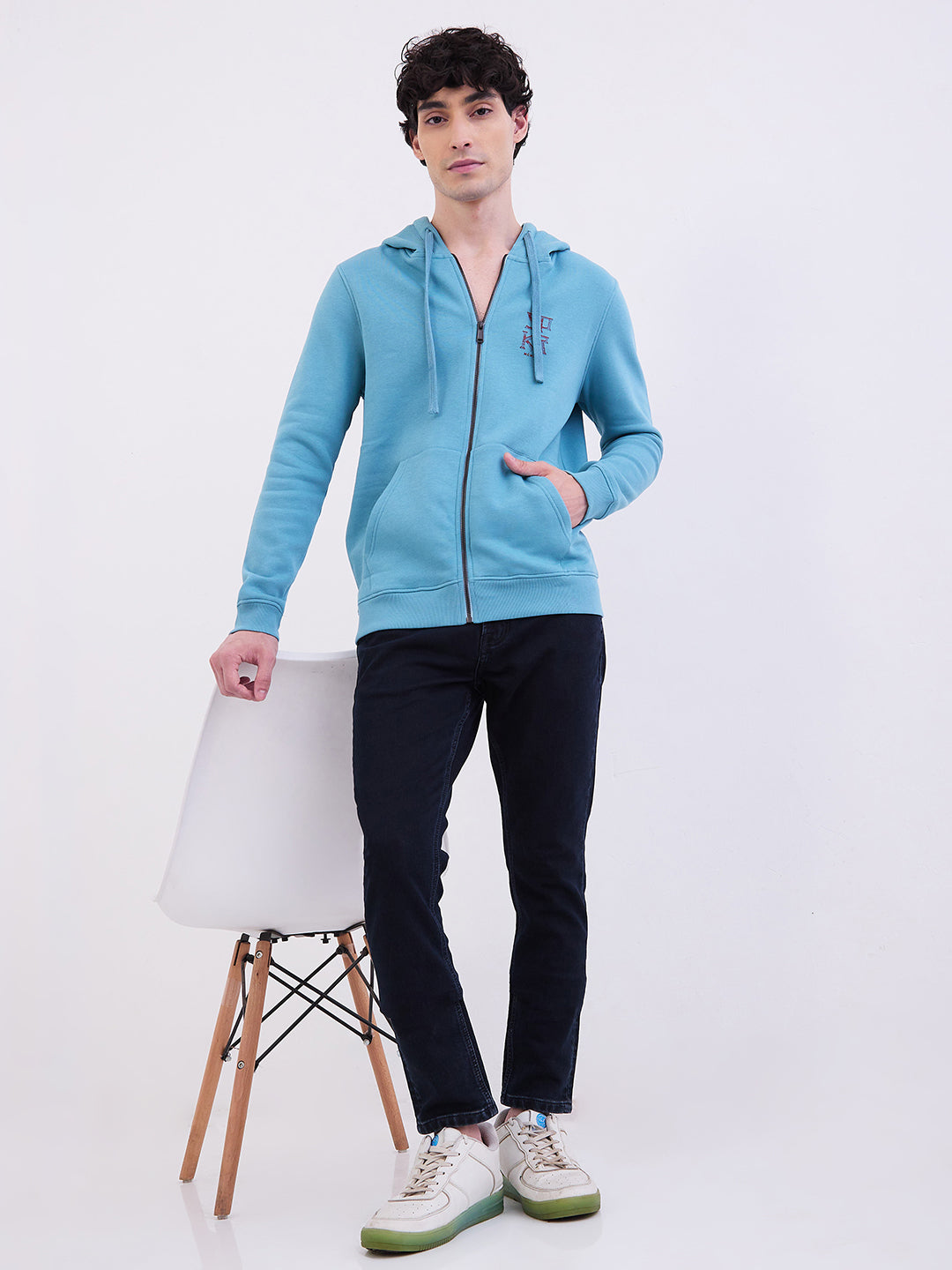 Men Jeans Slim Fit Dark Blue Low Rise