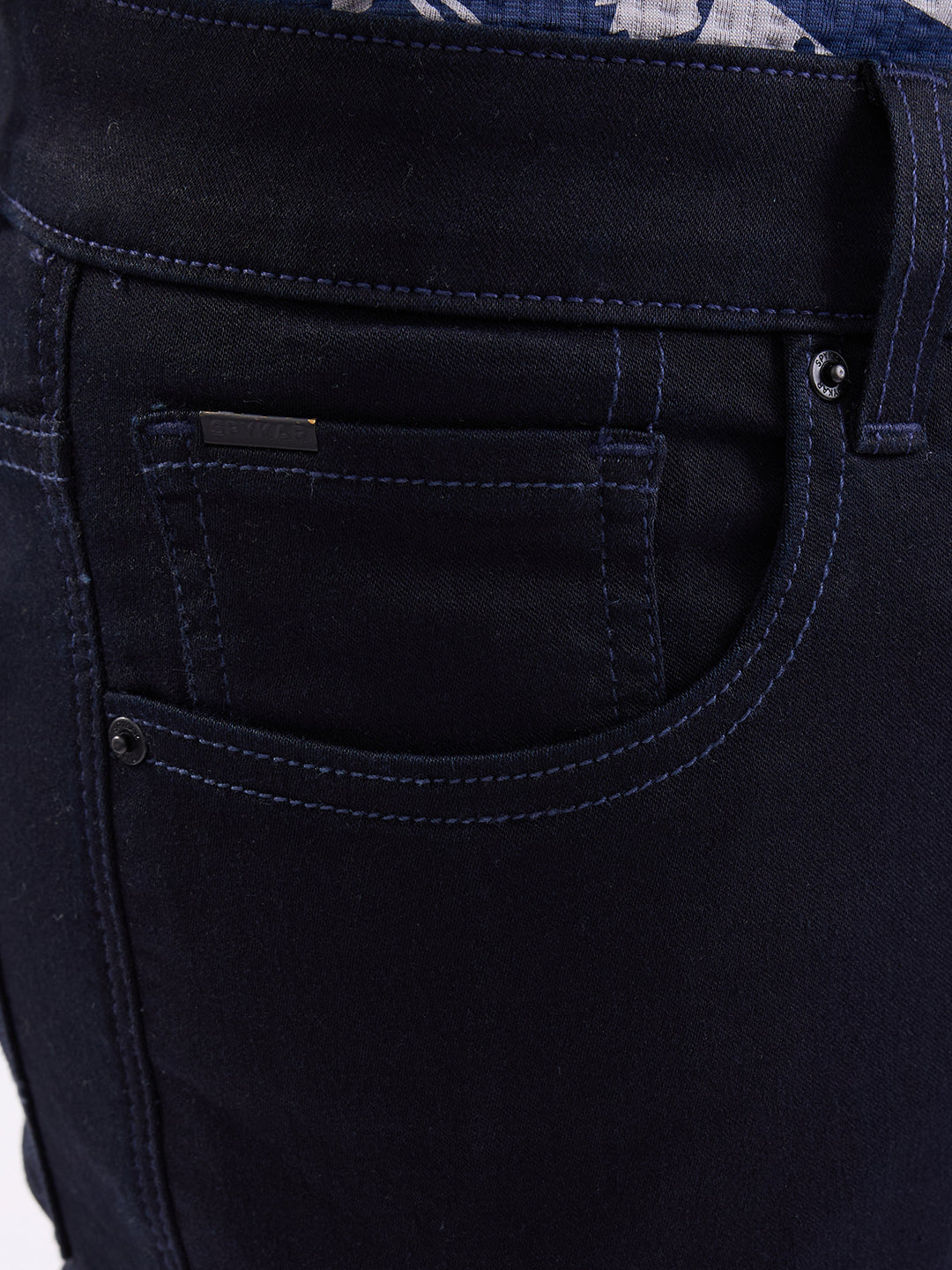 Men Jeans Slim Fit Blue Low Rise