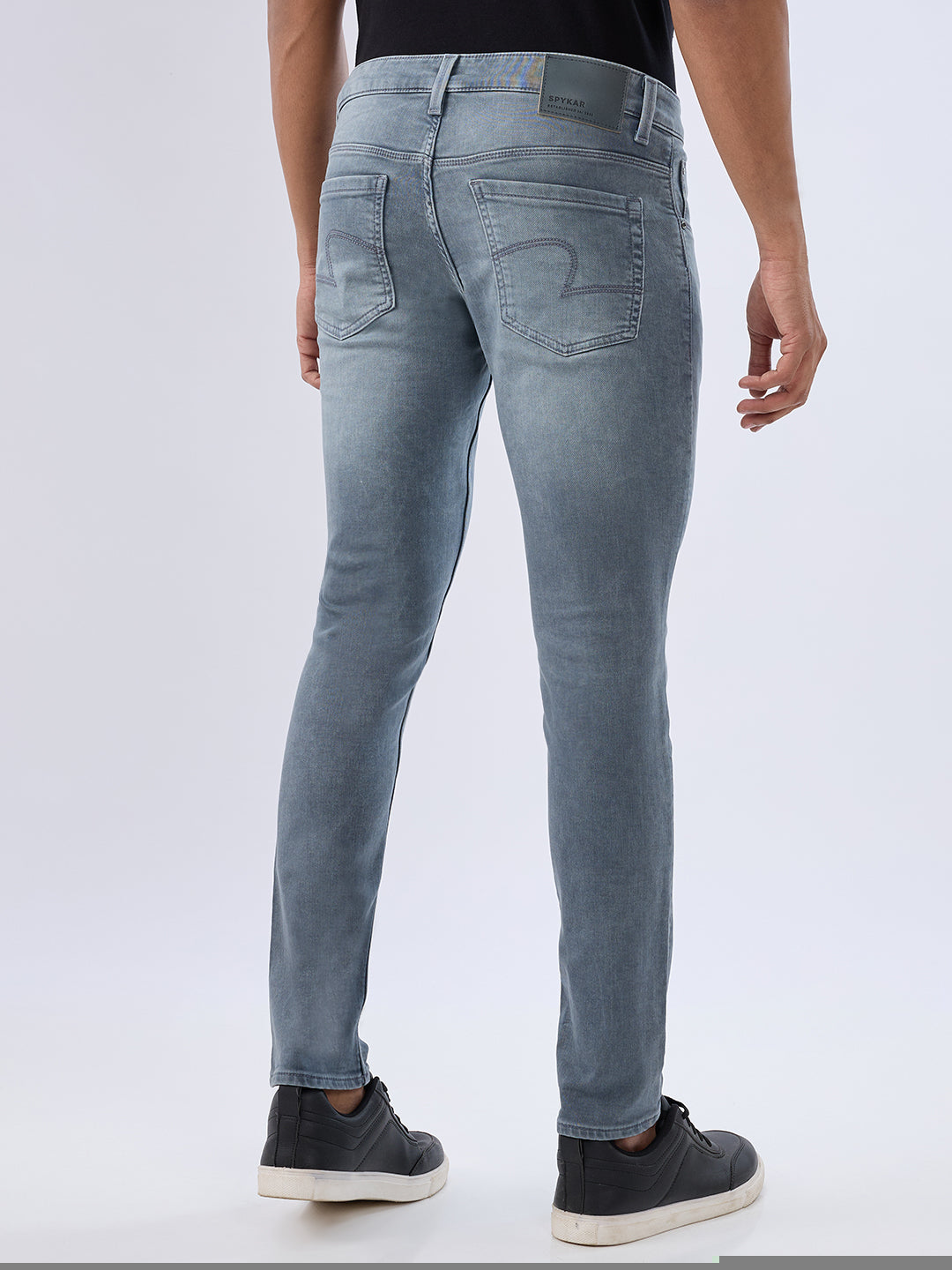 Spykar Grey Slim Fit Low Rise Jeans For Men
