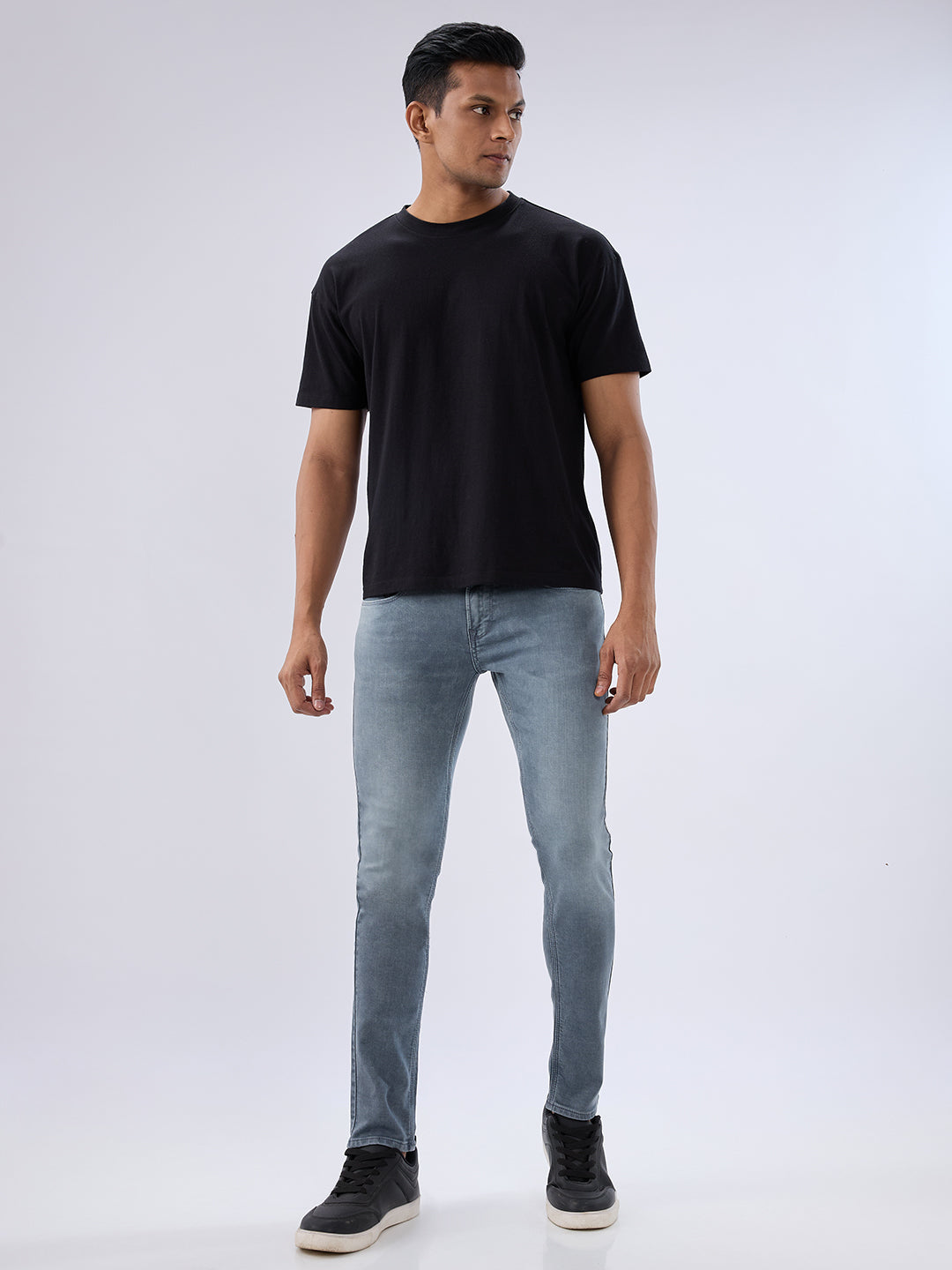 Spykar Grey Slim Fit Low Rise Jeans For Men