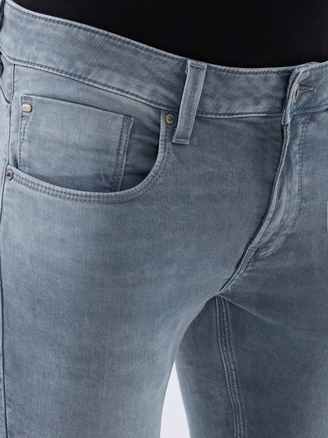 Spykar Grey Slim Fit Low Rise Jeans For Men