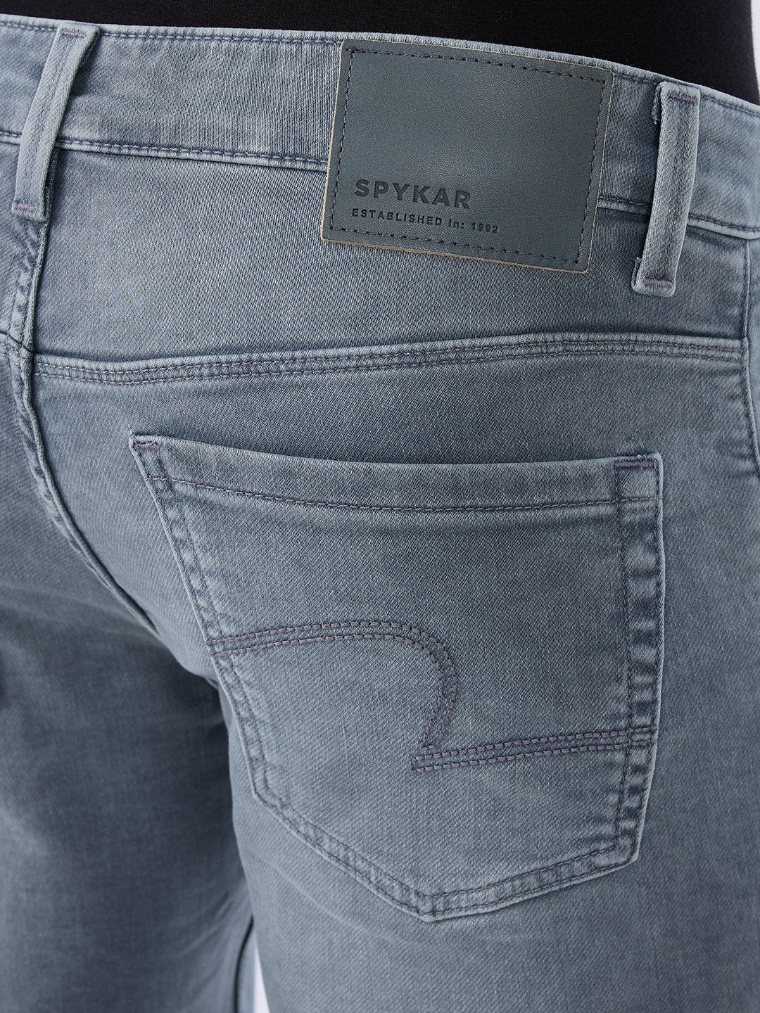 Spykar Grey Slim Fit Low Rise Jeans For Men