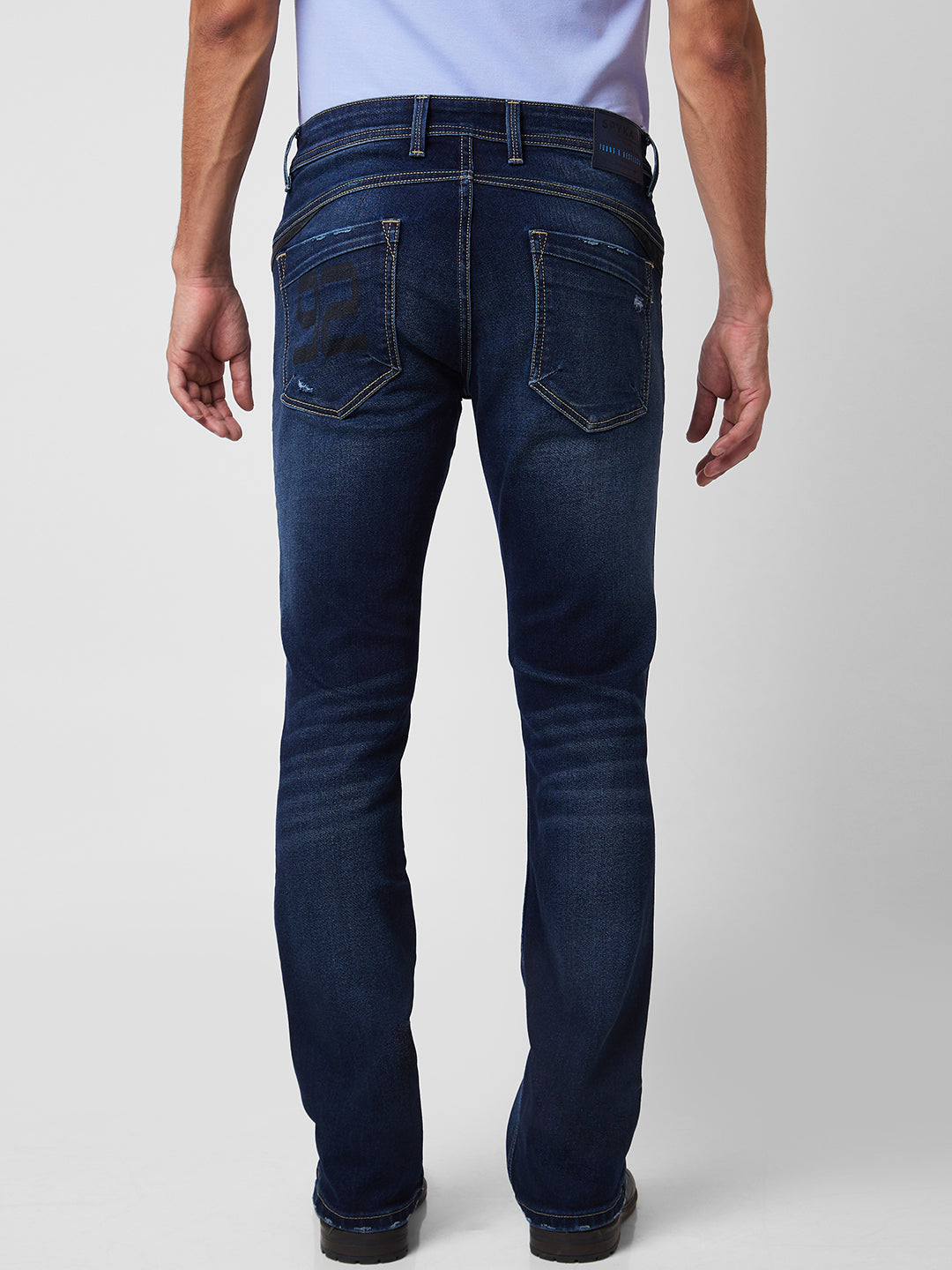 Spykar Men Blue Cotton Mid Rise Jeans