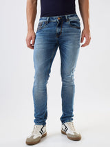 Men Kano Jeans Slim Fit Mid Blue Low Rise