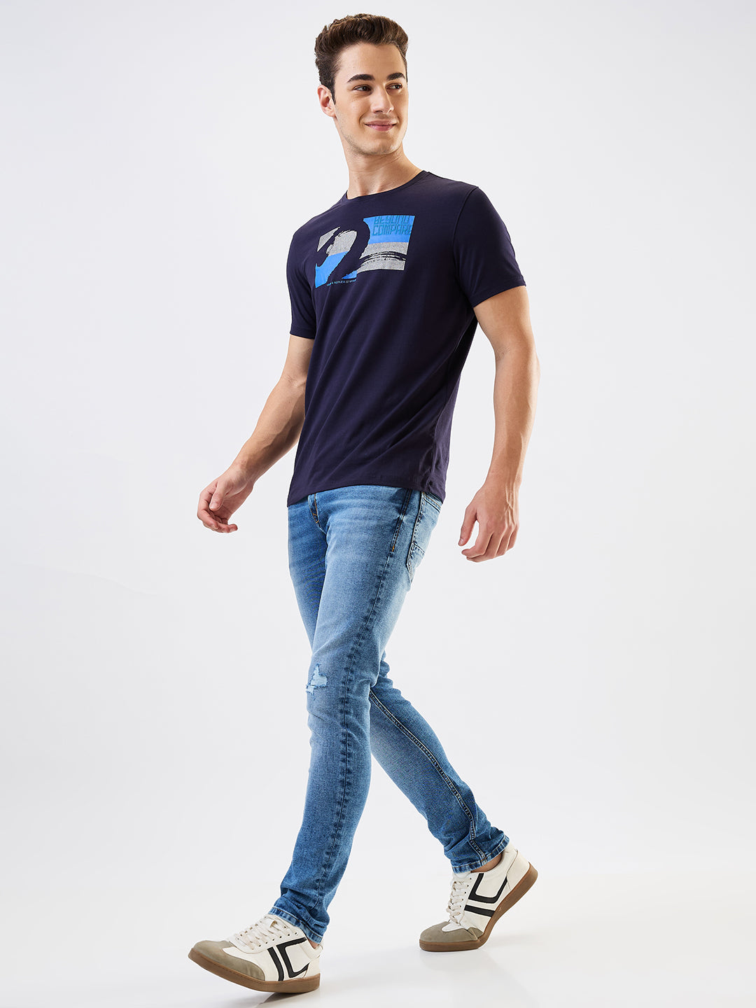 Men Kano Jeans Slim Fit Mid Blue Low Rise