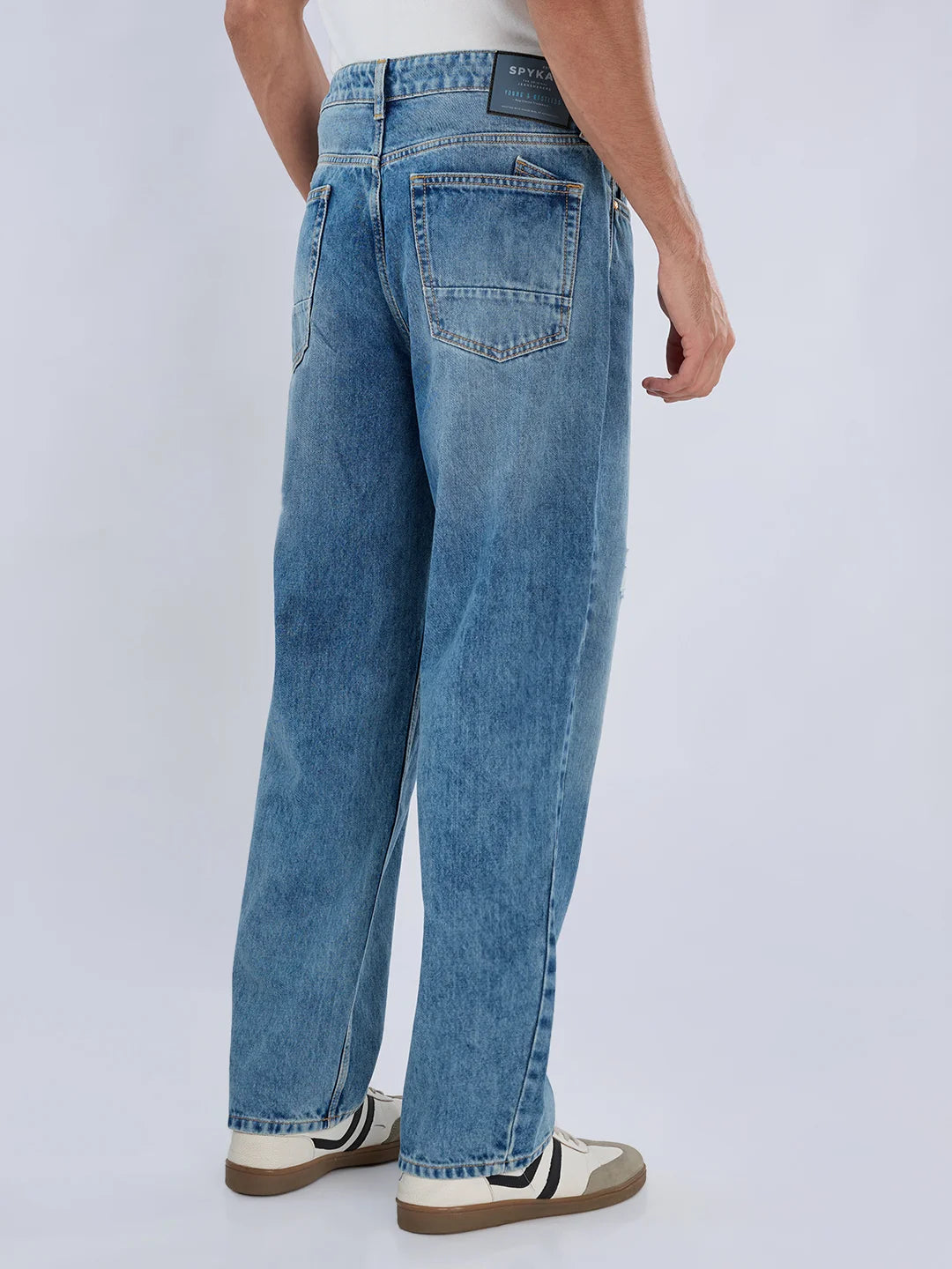 Men Jeans Loose Fit Blue Mid Rise