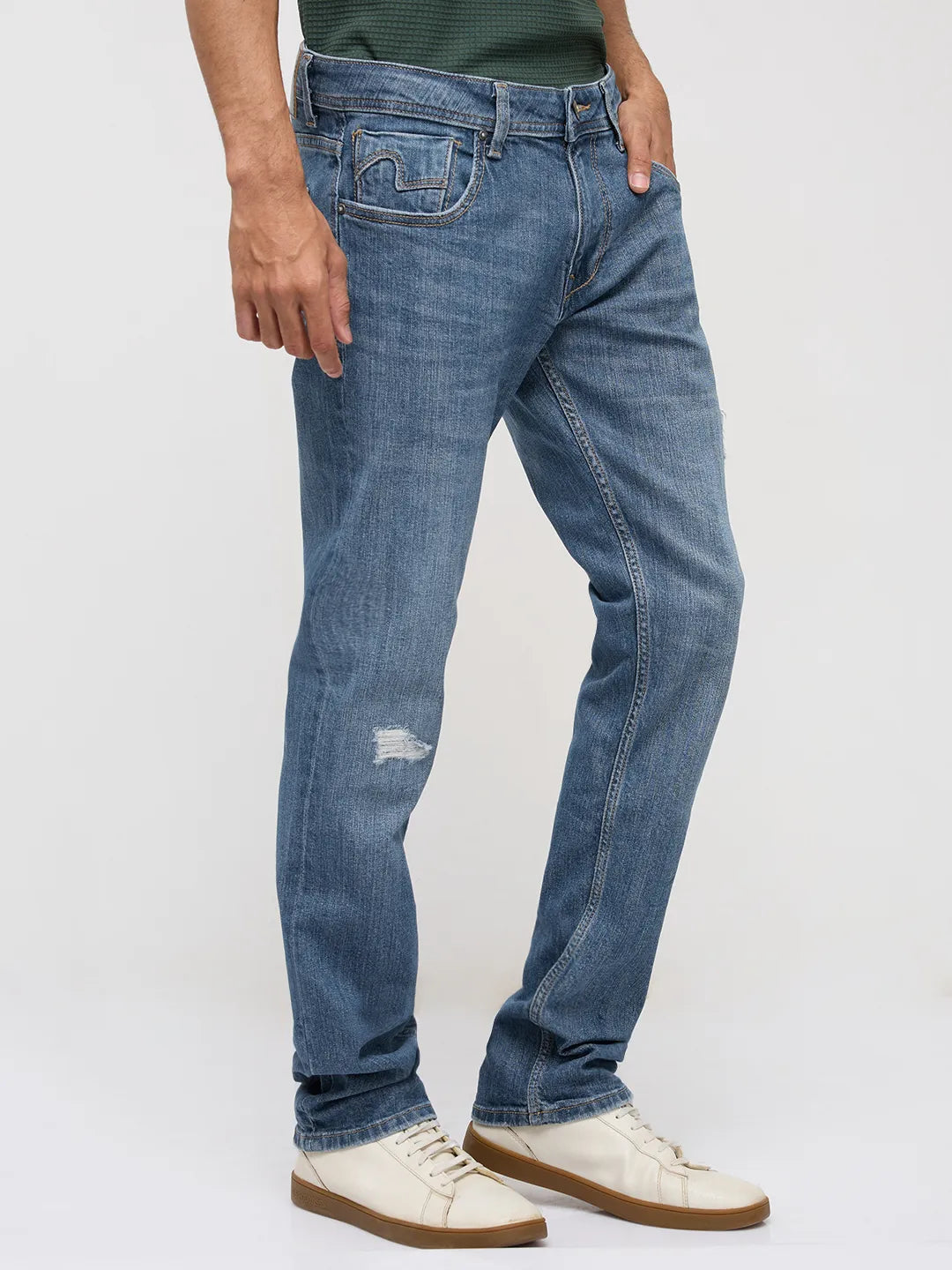 Men Rover Jeans Regular Fit Grey Mid Rise