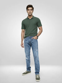 Men Rover Jeans Regular Fit Grey Mid Rise