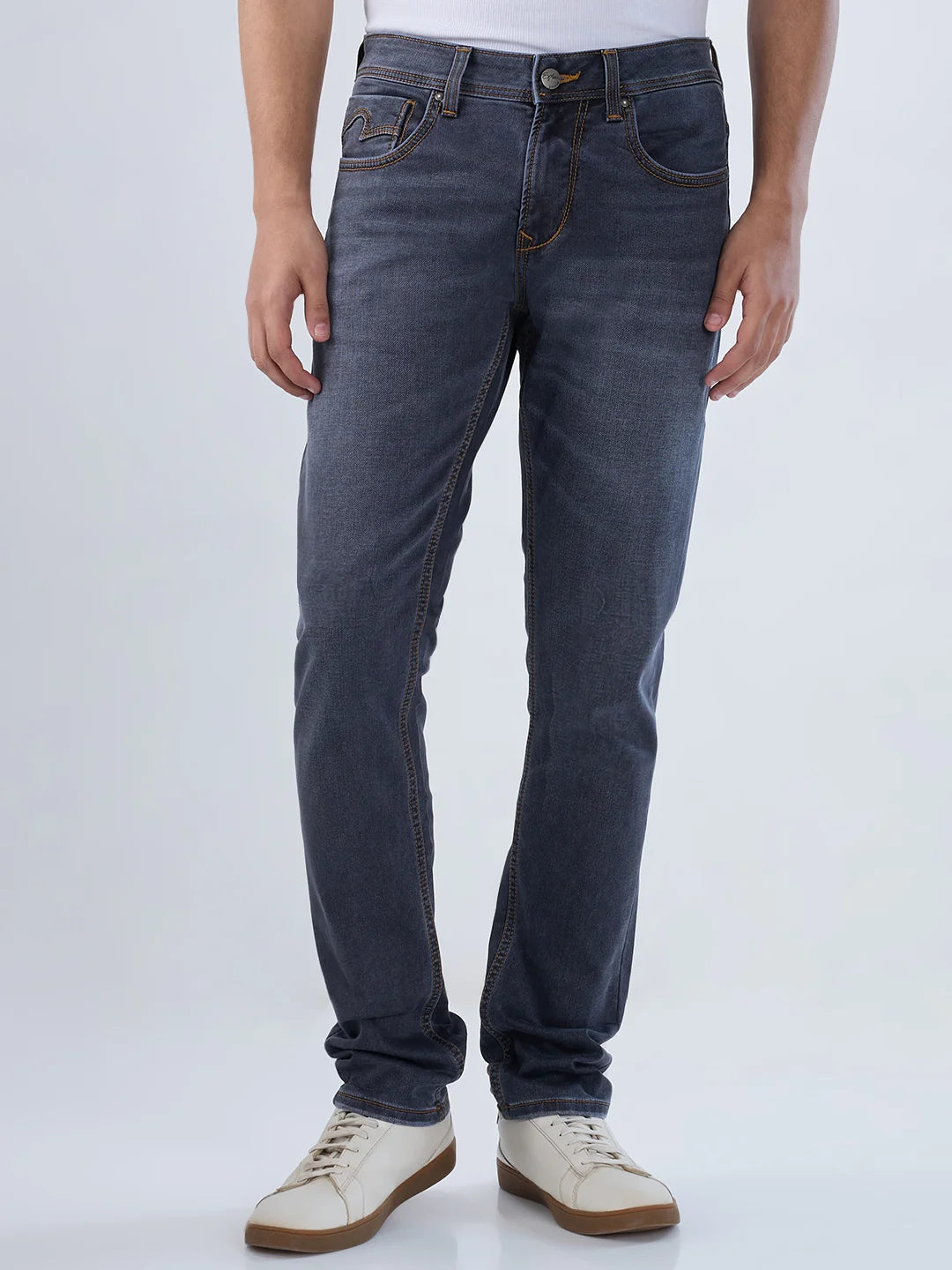 Men Jeans Slim Fit Black Low Rise