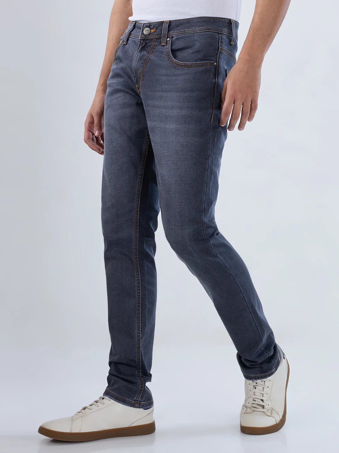 Men Jeans Slim Fit Black Low Rise