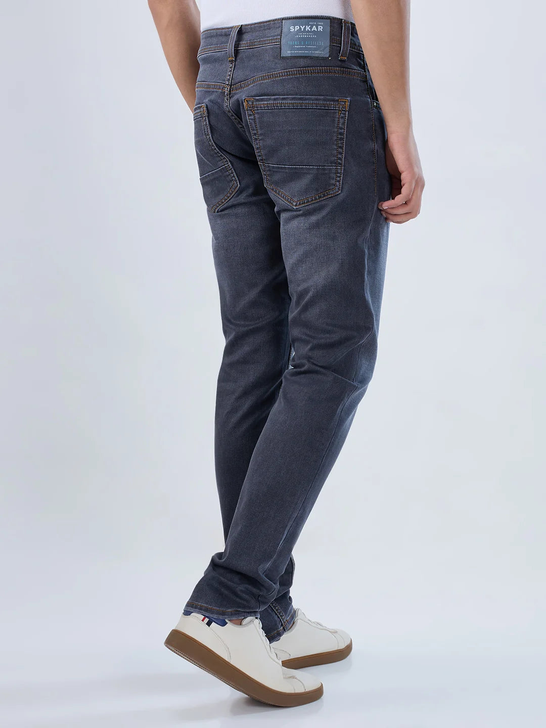 Men Jeans Slim Fit Black Low Rise