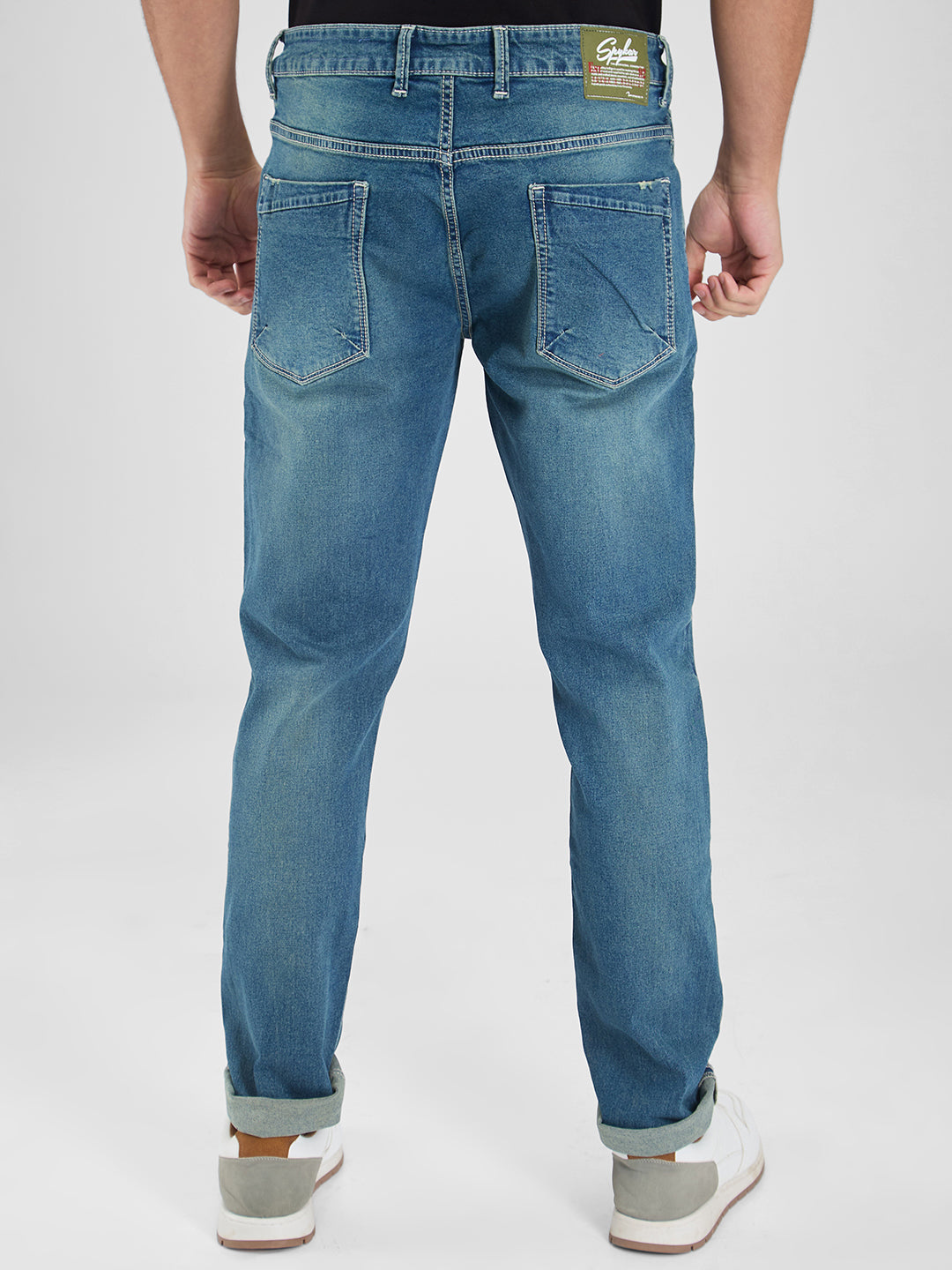 Spykar Blue Skinny Slim Fit Low Rise Jeans For Men