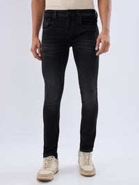 Men Kano Jeans Slim Fit Black Low Rise
