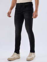 Men Kano Jeans Slim Fit Black Low Rise