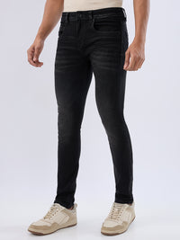 Men Kano Jeans Slim Fit Black Low Rise