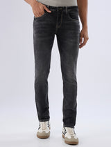 Men Kano Jeans Slim Fit Black Low Rise