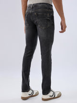 Men Kano Jeans Slim Fit Black Low Rise