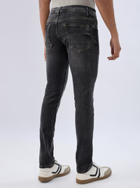 Men Kano Jeans Slim Fit Black Low Rise