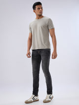 Men Kano Jeans Slim Fit Black Low Rise