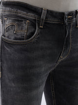 Men Kano Jeans Slim Fit Black Low Rise