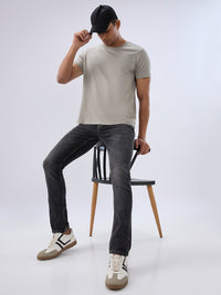 Men Kano Jeans Slim Fit Black Low Rise