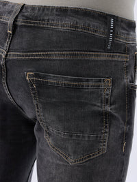 Men Kano Jeans Slim Fit Black Low Rise