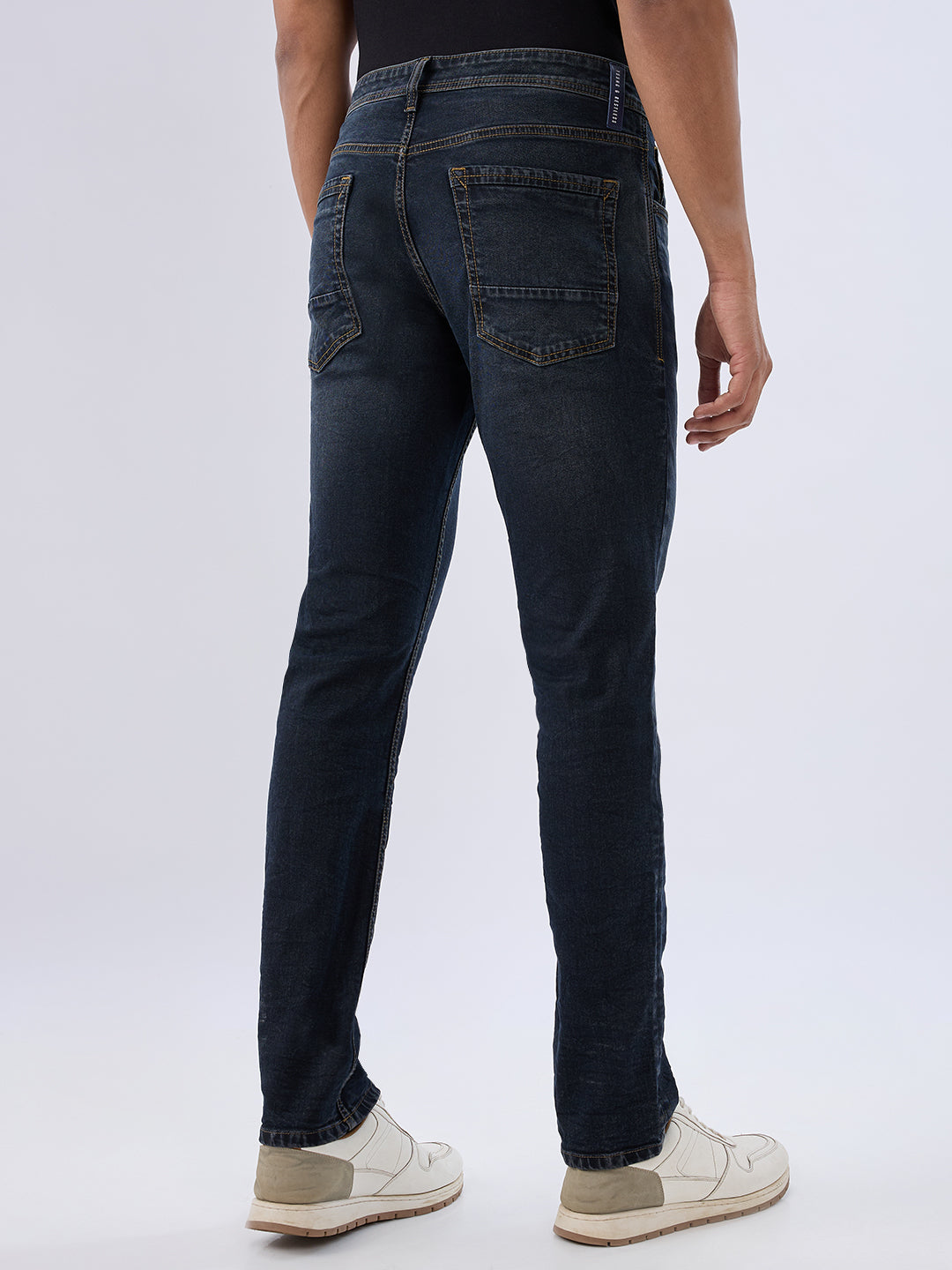 Spykar Black Regular Fit Mid Rise Jeans For Men
