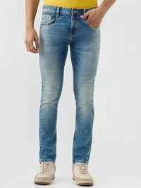 Men Kano Jeans Slim Fit Blue Low Rise