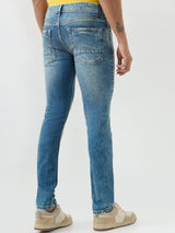 Men Kano Jeans Slim Fit Blue Low Rise