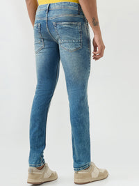 Men Kano Jeans Slim Fit Blue Low Rise