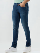 Men Kano Jeans Slim Fit Blue Low Rise