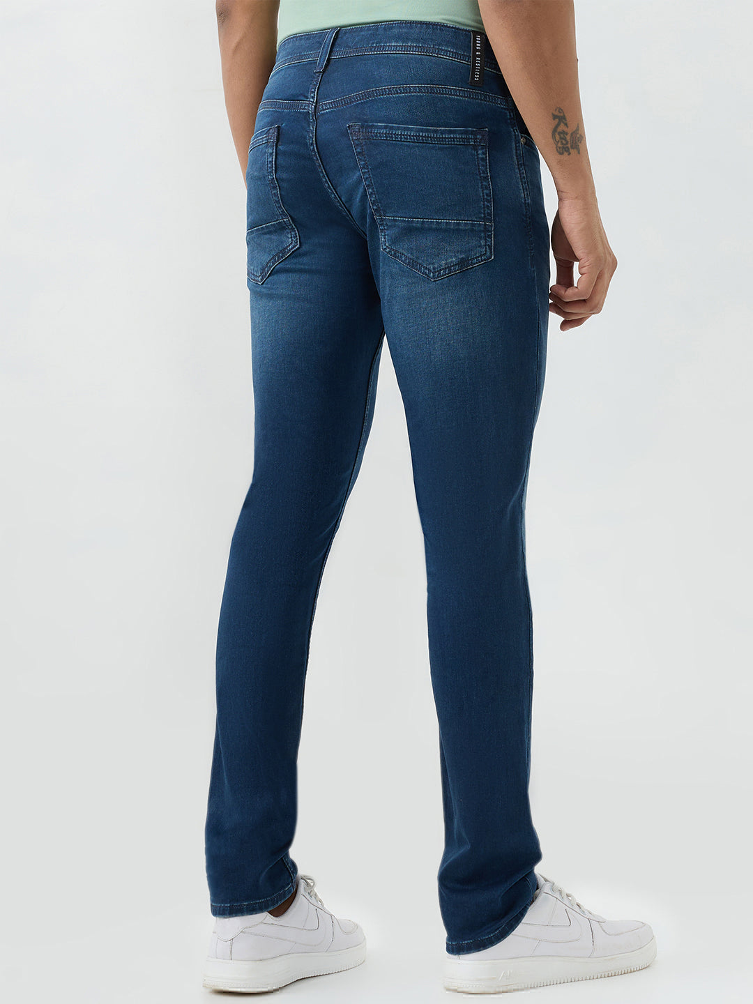 Men Kano Jeans Slim Fit Blue Low Rise
