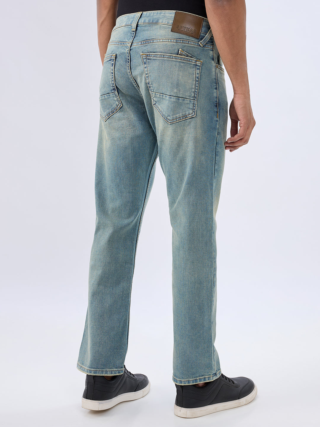 Spykar Vintage Blue Comfort Fit Mid Rise Jeans For Men