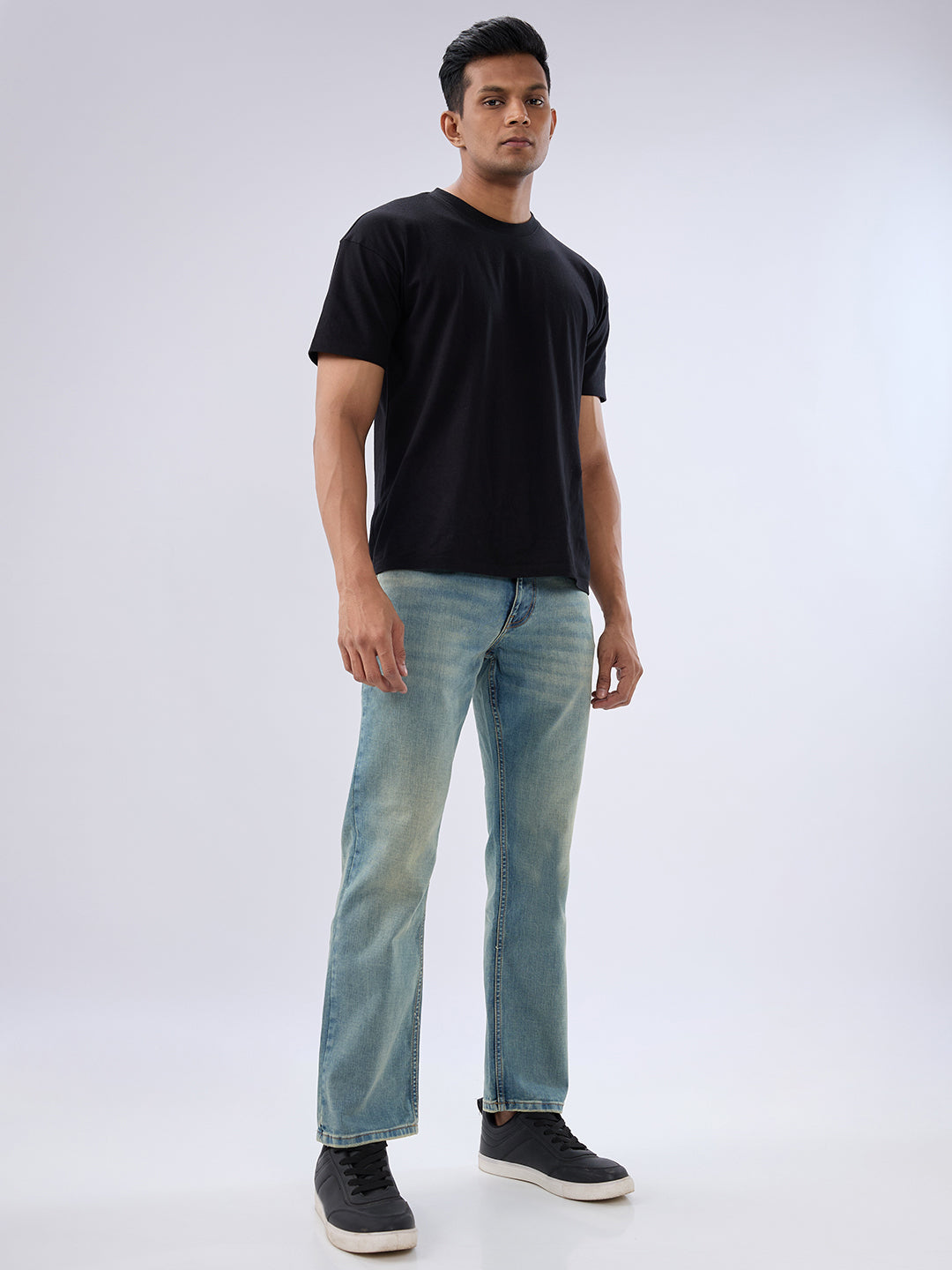 Spykar Vintage Blue Comfort Fit Mid Rise Jeans For Men