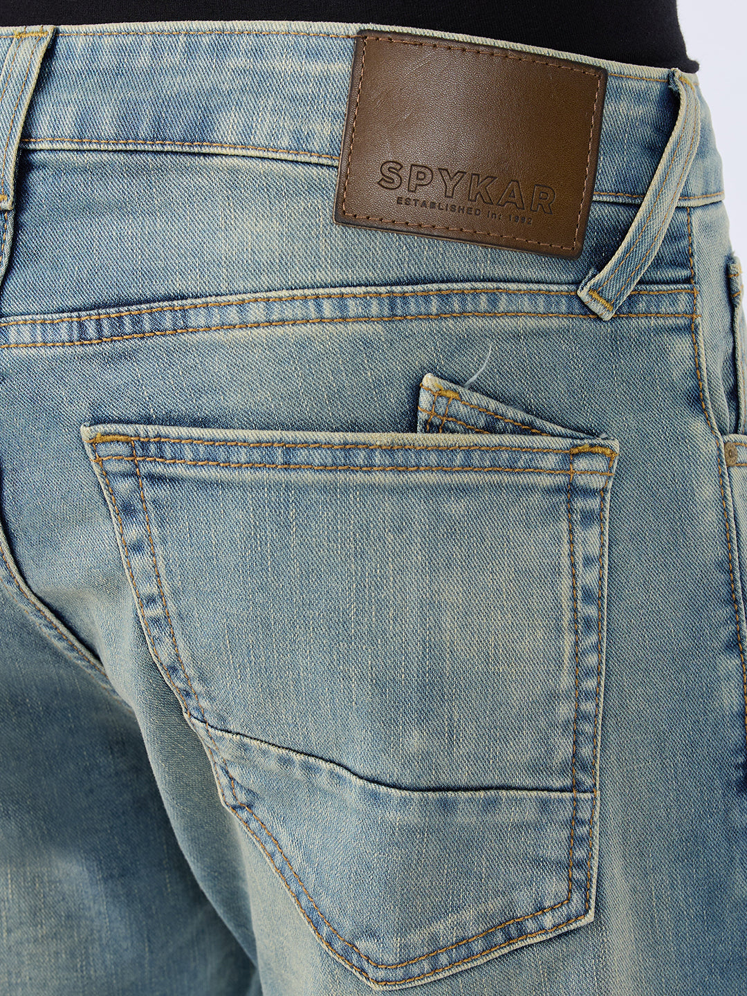 Spykar Vintage Blue Comfort Fit Mid Rise Jeans For Men