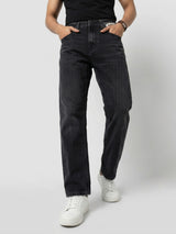 Men Ikemen Jeans Loose Fit Black Low Rise