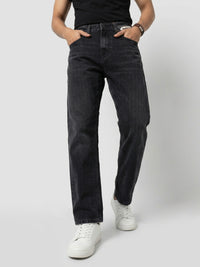 Men Ikemen Jeans Loose Fit Black Low Rise