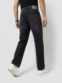 Men Ikemen Jeans Loose Fit Black Low Rise